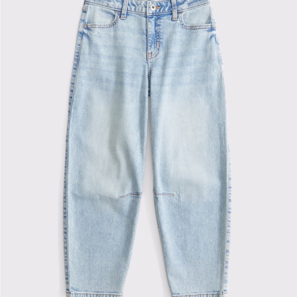 Abercrombie Kids High Waisted Barrel Jeans